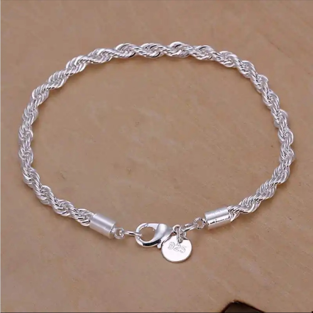 Sterling Silver Twist Rope Bracelet
